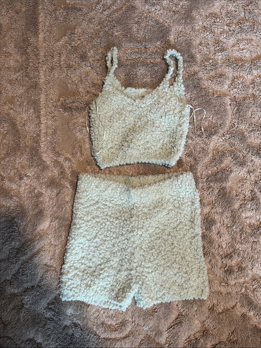 Altar'd State Mint Green Lounge Crop Tank & Shorts Set